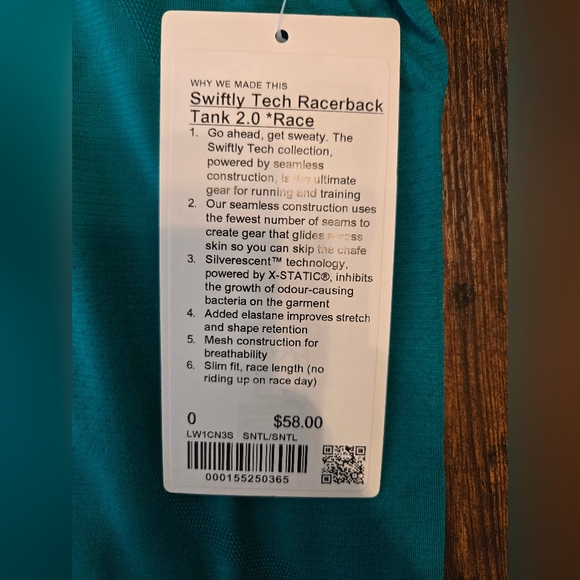 Lululemon Swiftly Tech Racerback Tank 2.0 *Race Size 0 New - Picture 2 of 2
